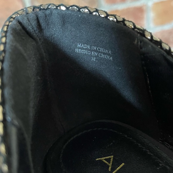 Aldo Black Suede High Heels Gold Embellished - Picture 6 of 8